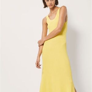 Massimo Dutti Yellow Ribbed Dress size xs